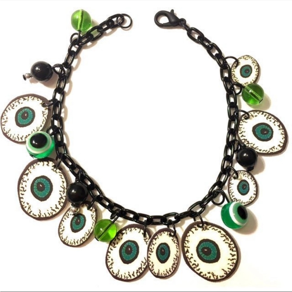 Green Eyed Monster Charm Bracelet